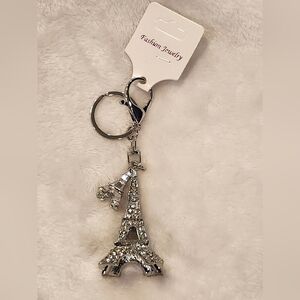 Eiffel Tower Rhinestone Keychain Bag Charm
